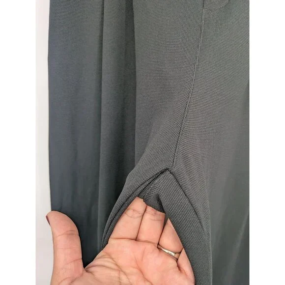 Halara Wide Leg Pleated Trousers Women Size L Pull On Pants Minimalist Stretch - Picture 9 of 12